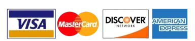 Accepted payment methods: Visa, Mastercard, Discover, American Express